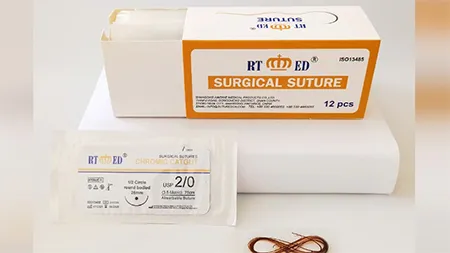 Fil de suture en catgut chromé